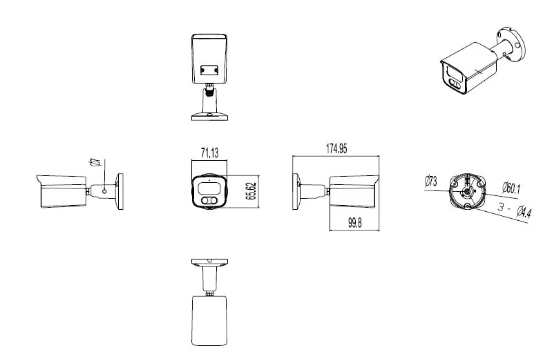 IP security camera 8.0Mpx with AI PATRONUM PRB38 Gen2 Anthracite
